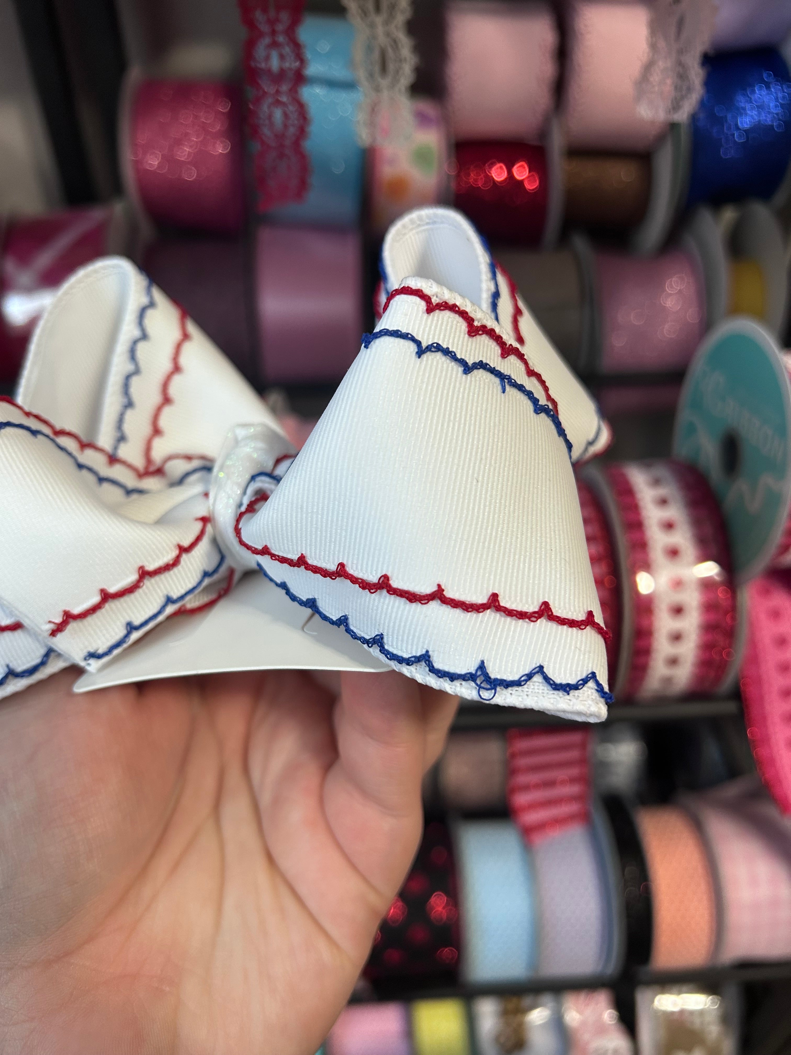 5.5” RWB Moonstitch Bow