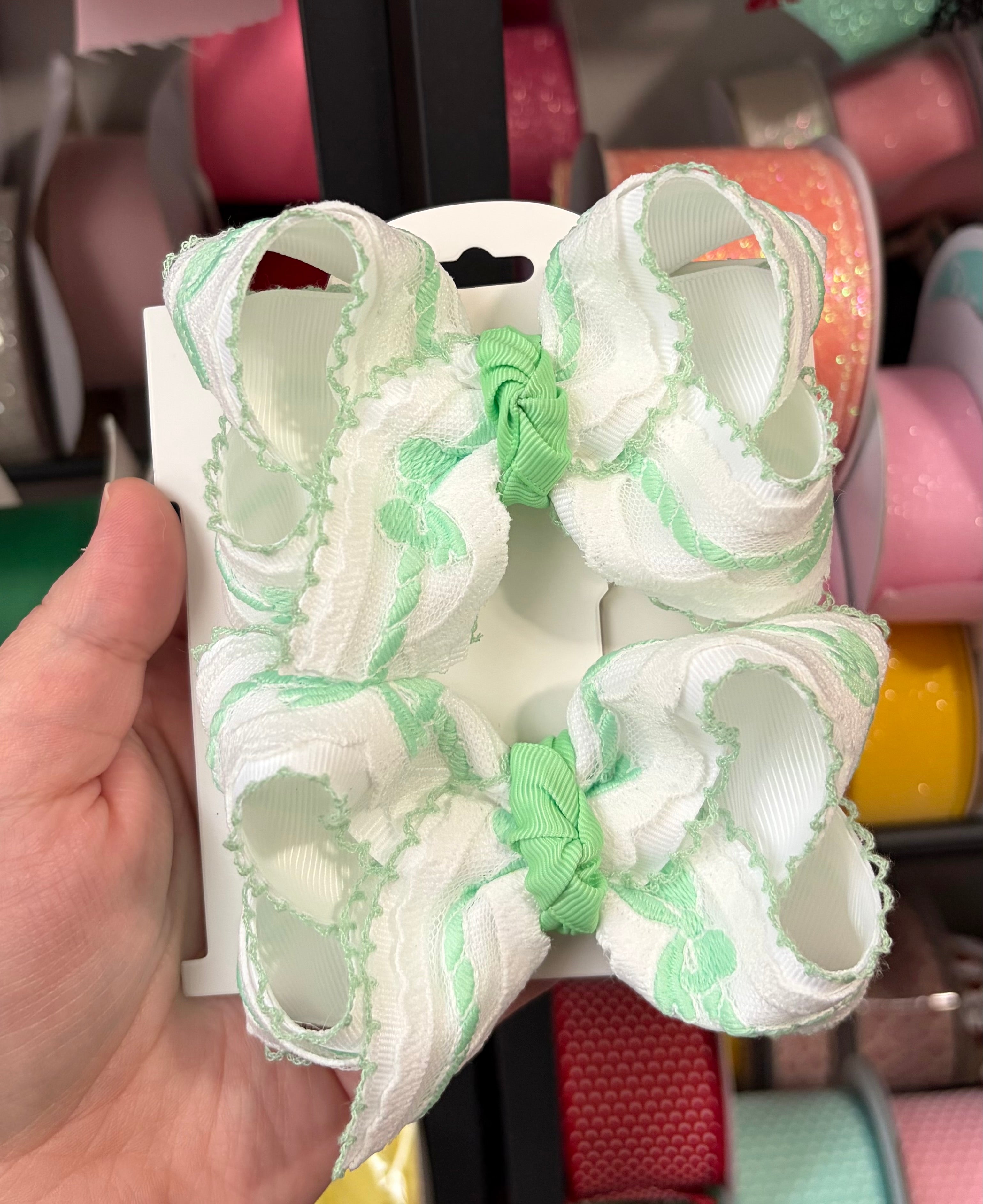 4” Mint Bow Lace Piggies
