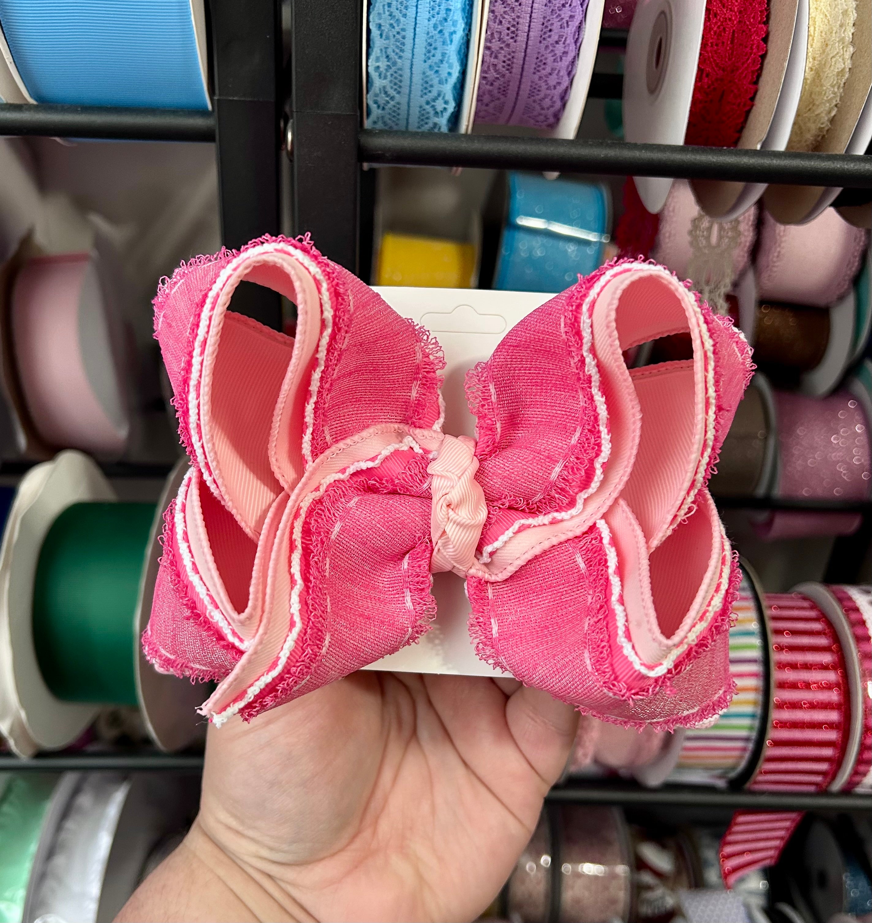 6” Pink Layered Bow