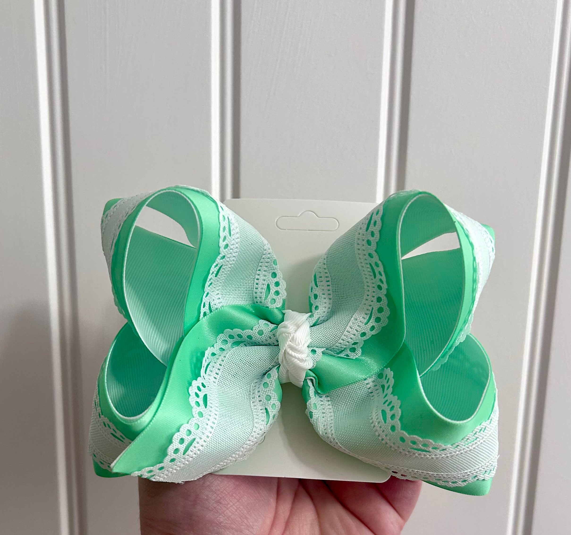6” Mint Satin Lace