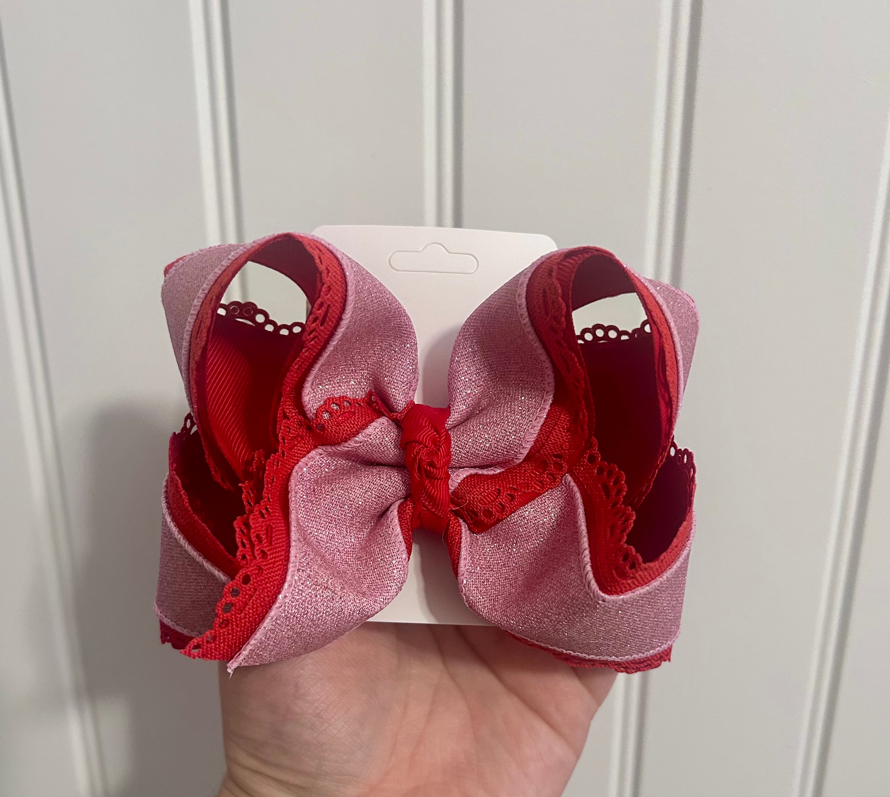 5” Pink/Red Glitter