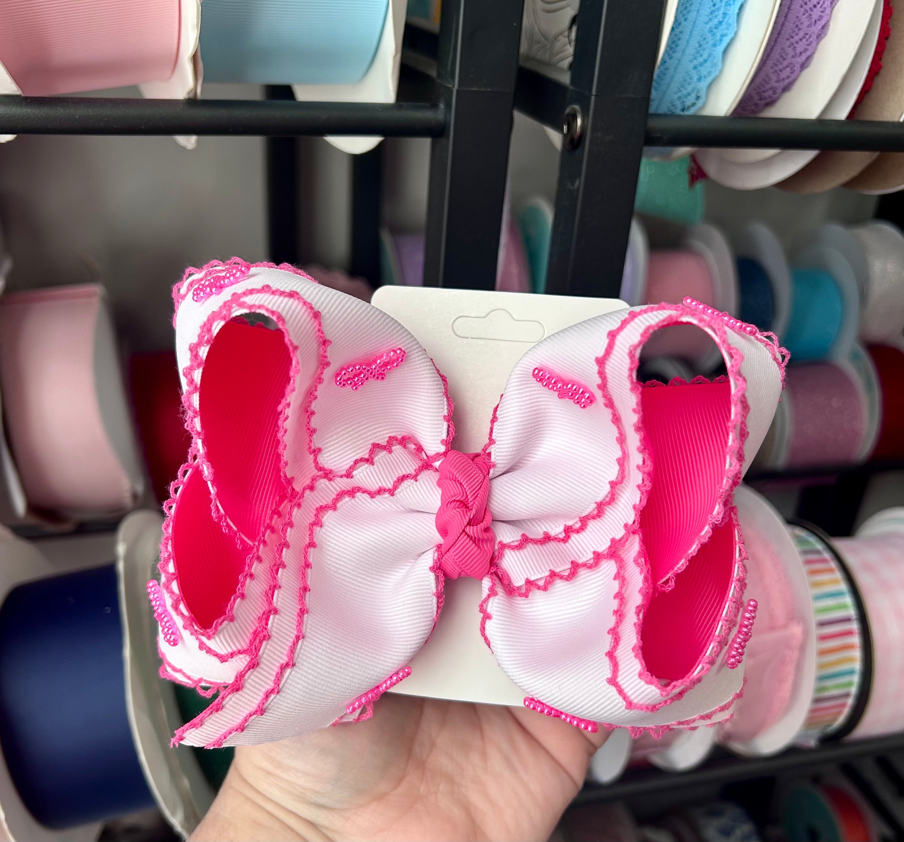 6” Hot Pink Bow