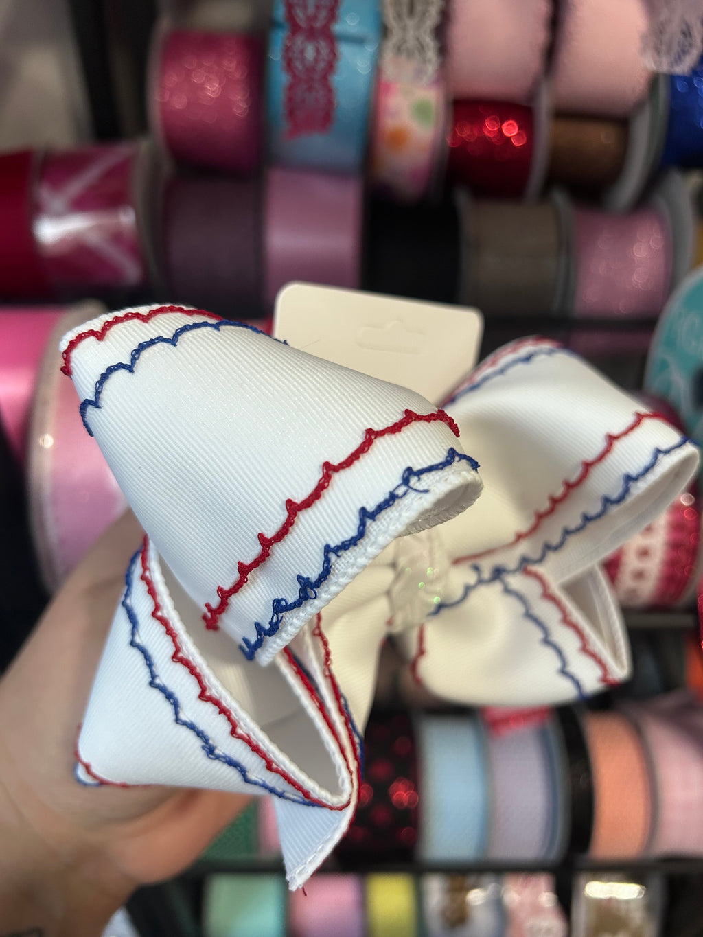 5.5” RWB Moonstitch Bow