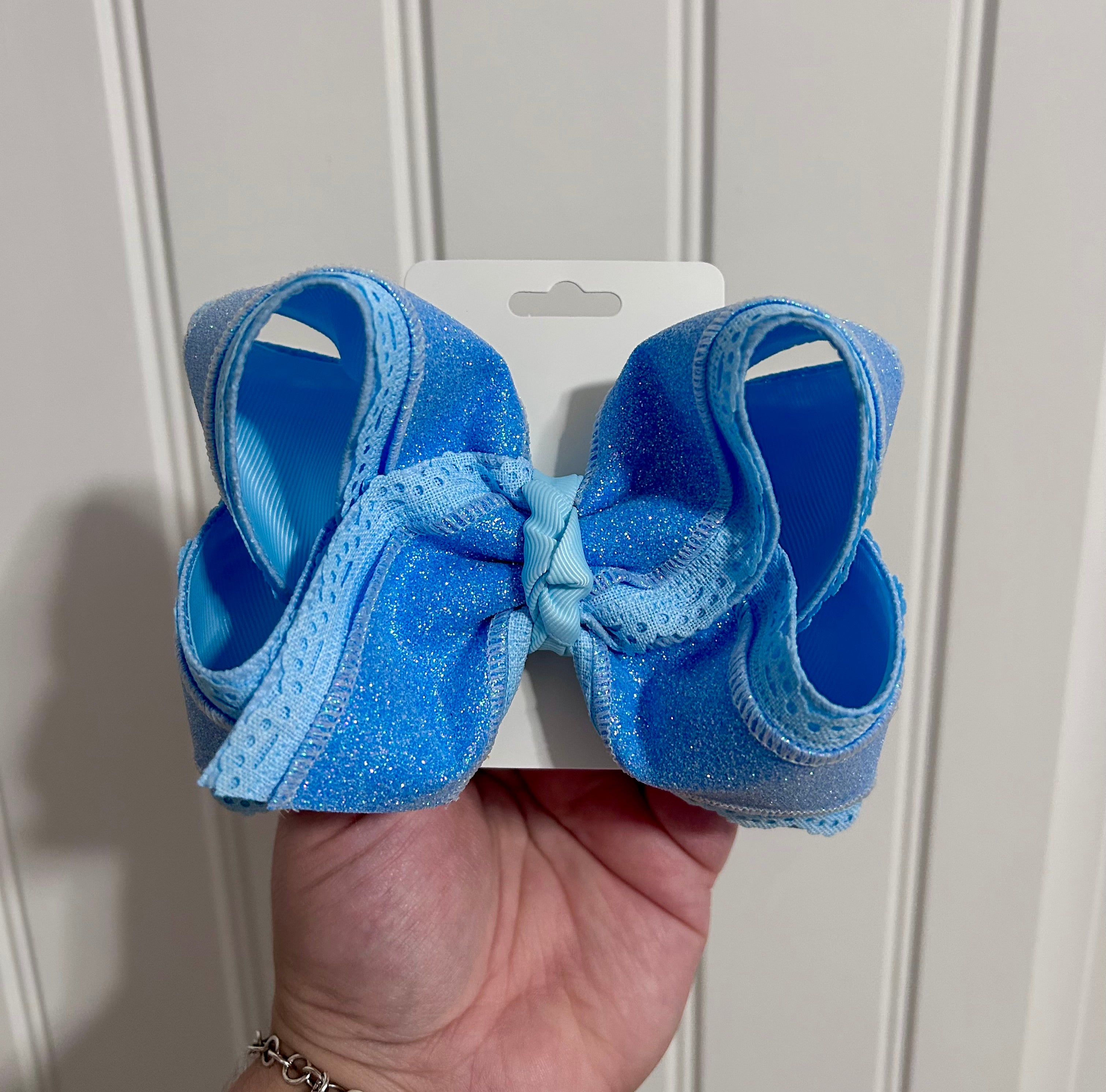5” Bright Blue Layered Glitter