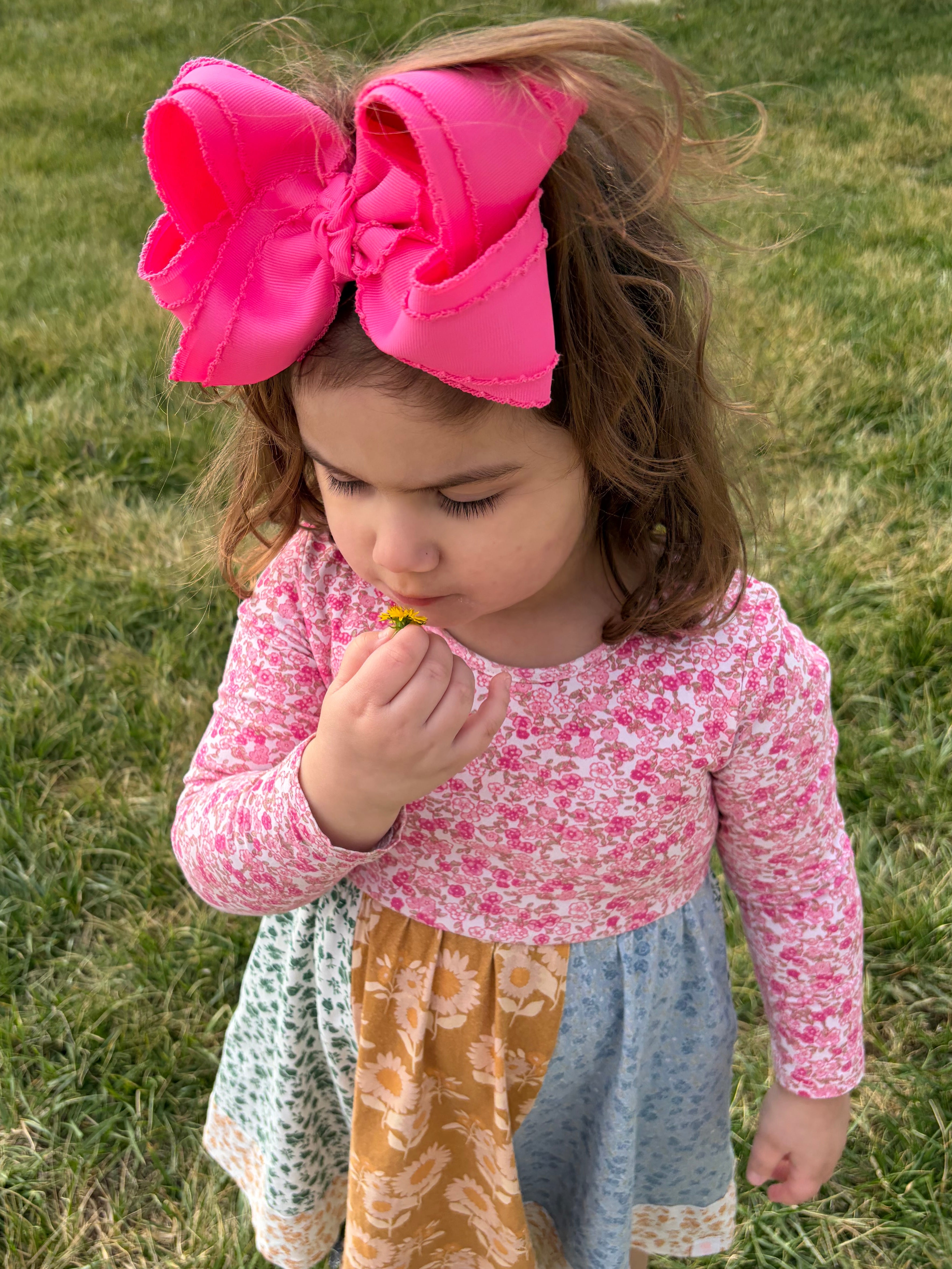 Hot Pink Double Moonstitch Bow