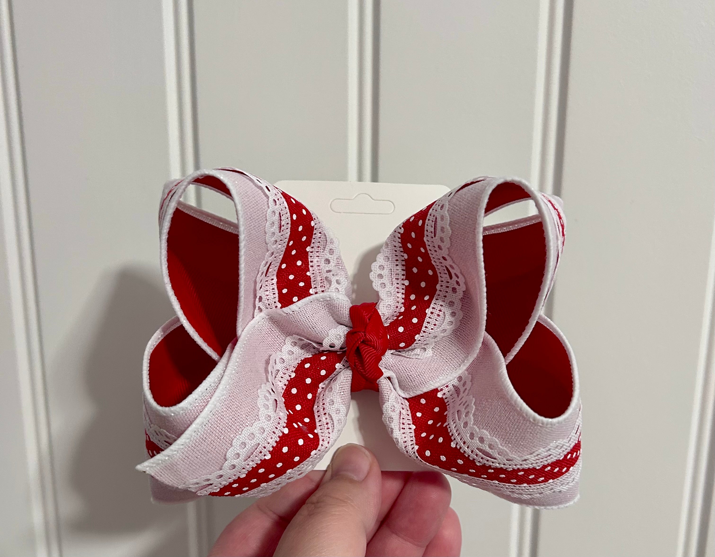6” Glitter Red Bitty Dot