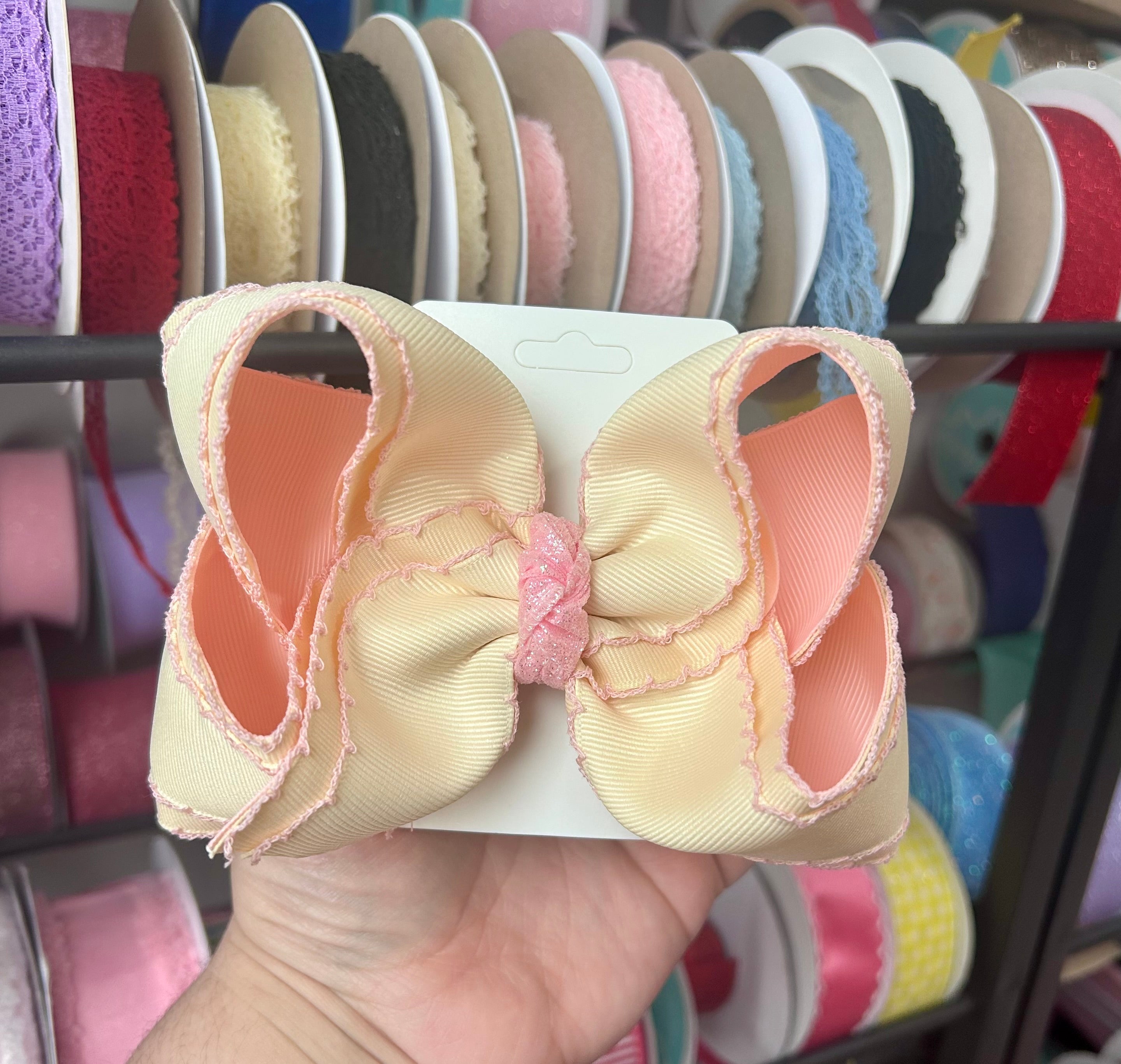 6” Cream/Pink Moonstitch