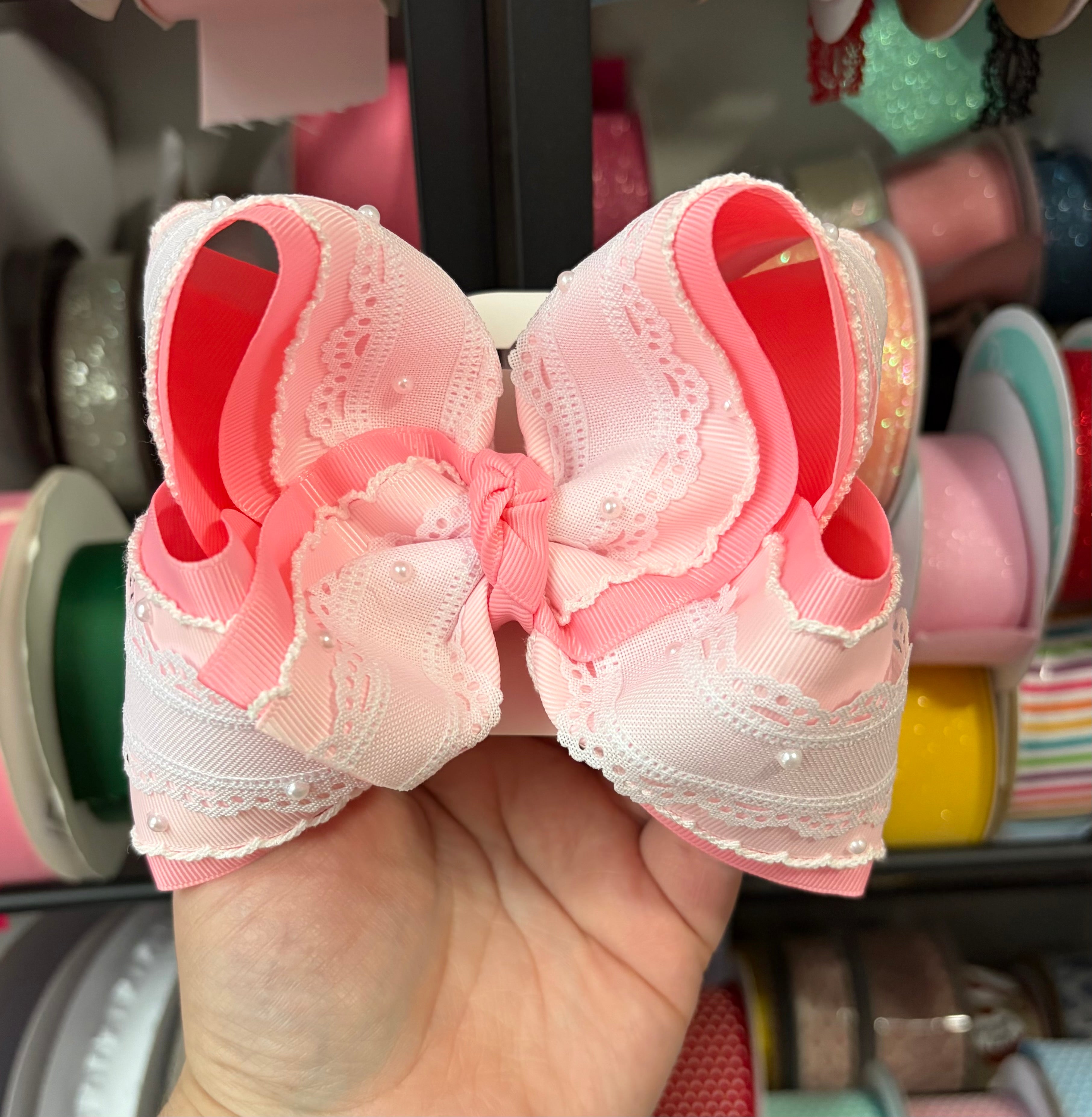5” Pink Layered Bow