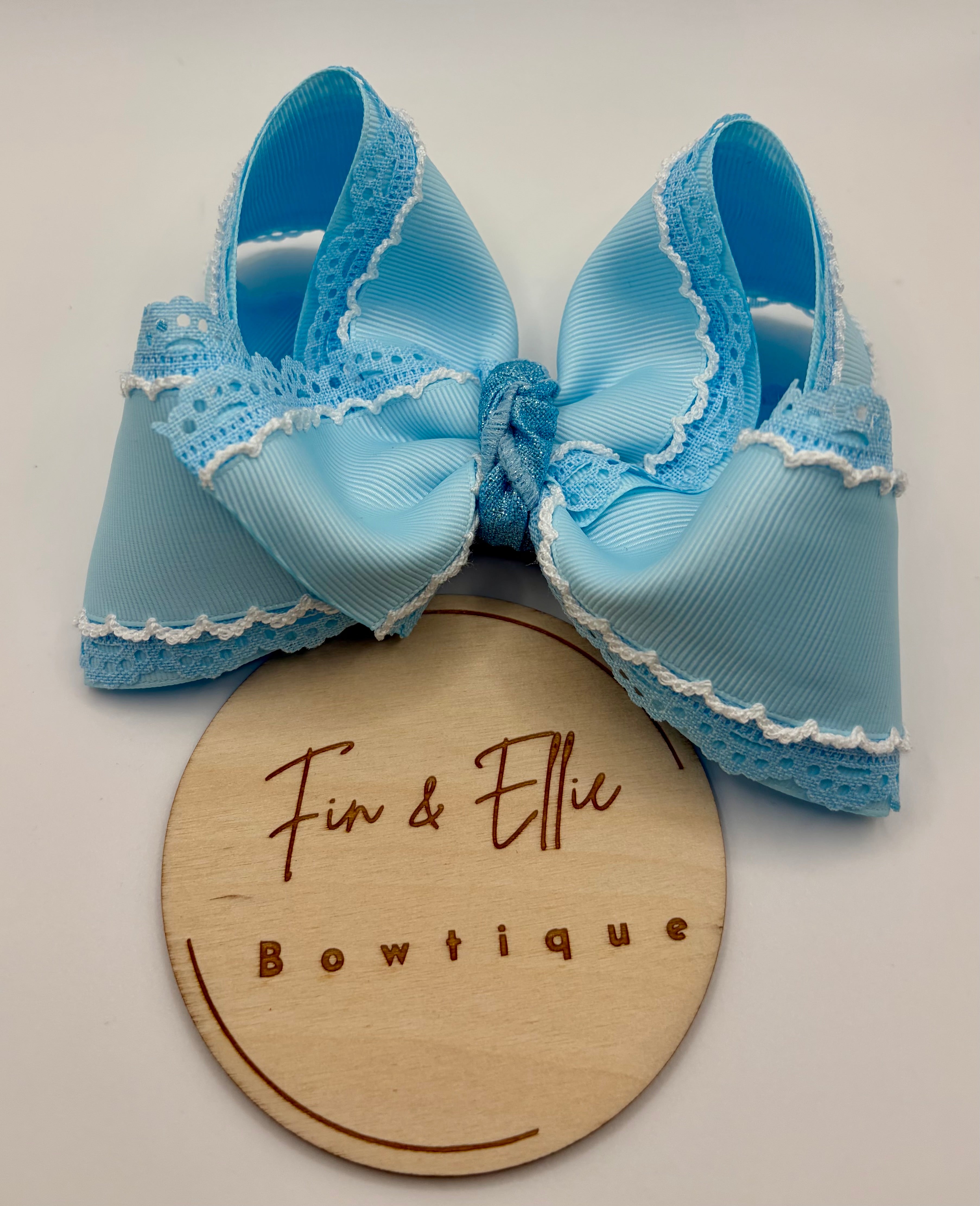 5” Blue Layered Bow