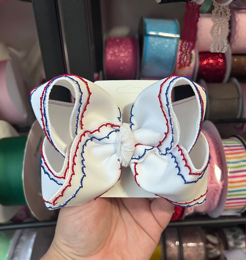 5.5” RWB Moonstitch Bow